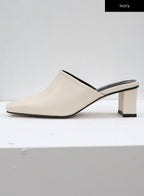 Square Toe Heeled Mules CJ27