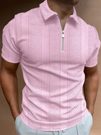 Rocco | Knitted jacquard polo with lapel