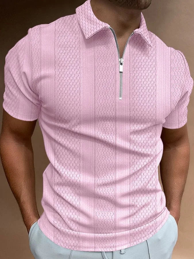 Rocco | Knitted jacquard polo with lapel