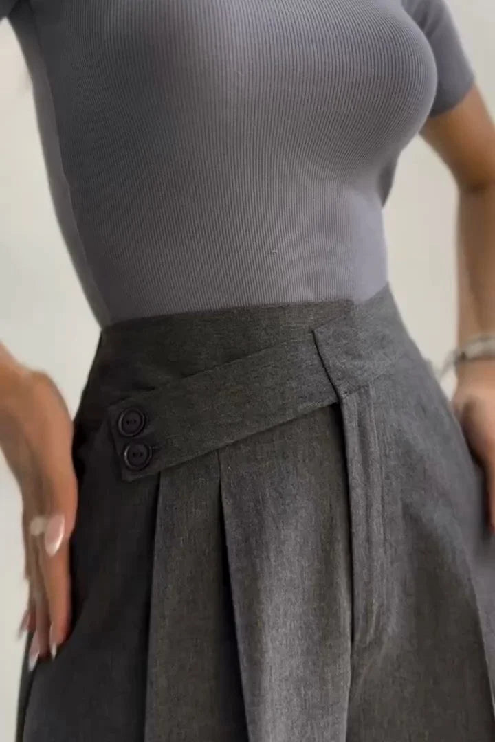 Sera | Wide-leg pants with irregular waist