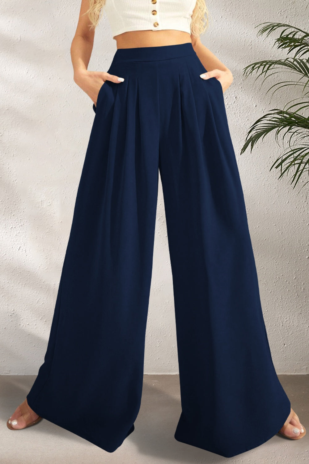 ZY | Wide Leg High-Waisted Trousers