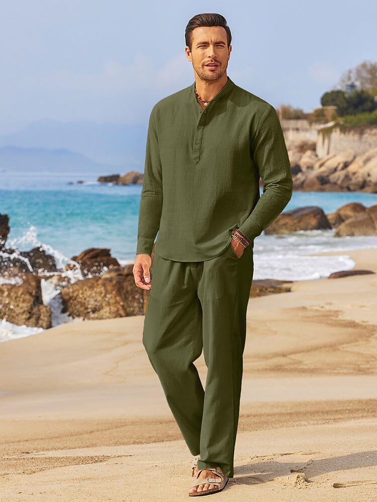 Laurent | Two-piece set with Henley shirt and pants
