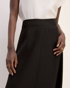 Mini Slip Skirt with Jacquard Belt | Black