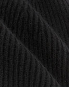 Cashmere Beanie with Ribbed Trim | Black