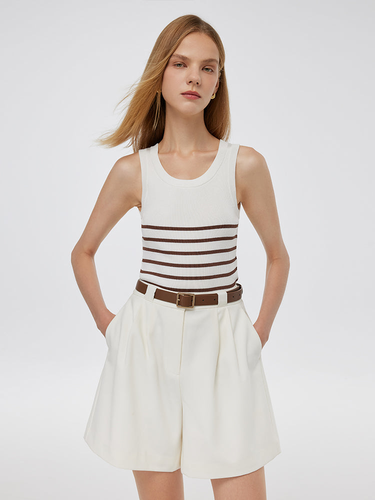 Striped Acetate and Cotton Tank Top