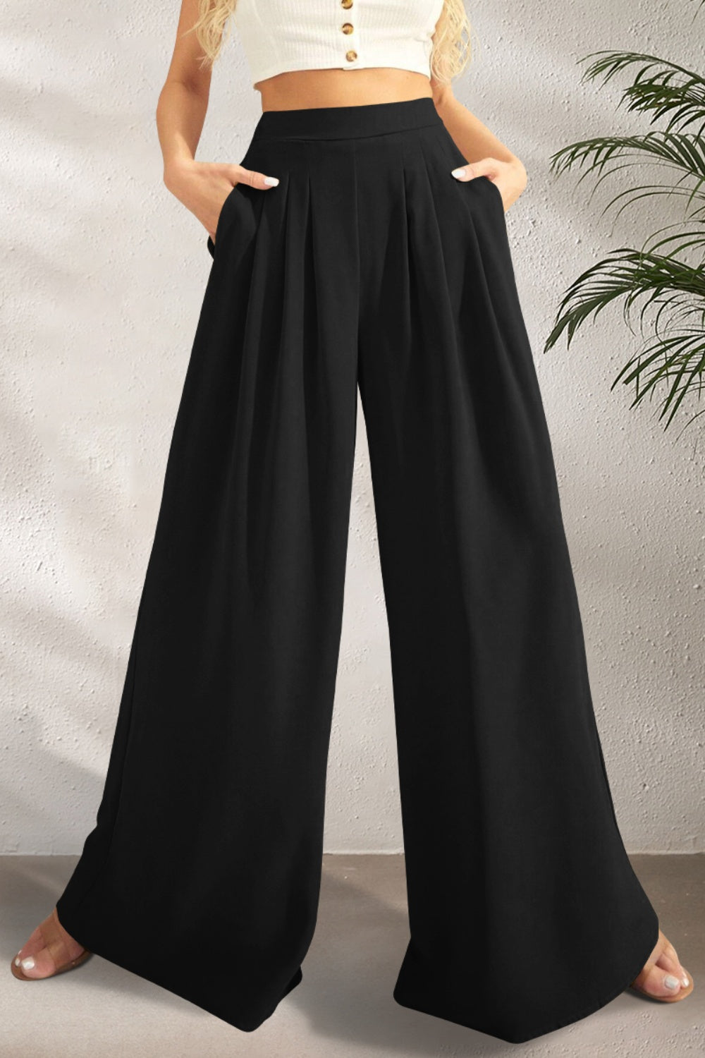 ZY | Wide Leg High-Waisted Trousers