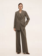 Women's Checked Jacket with Cut-Out Collar