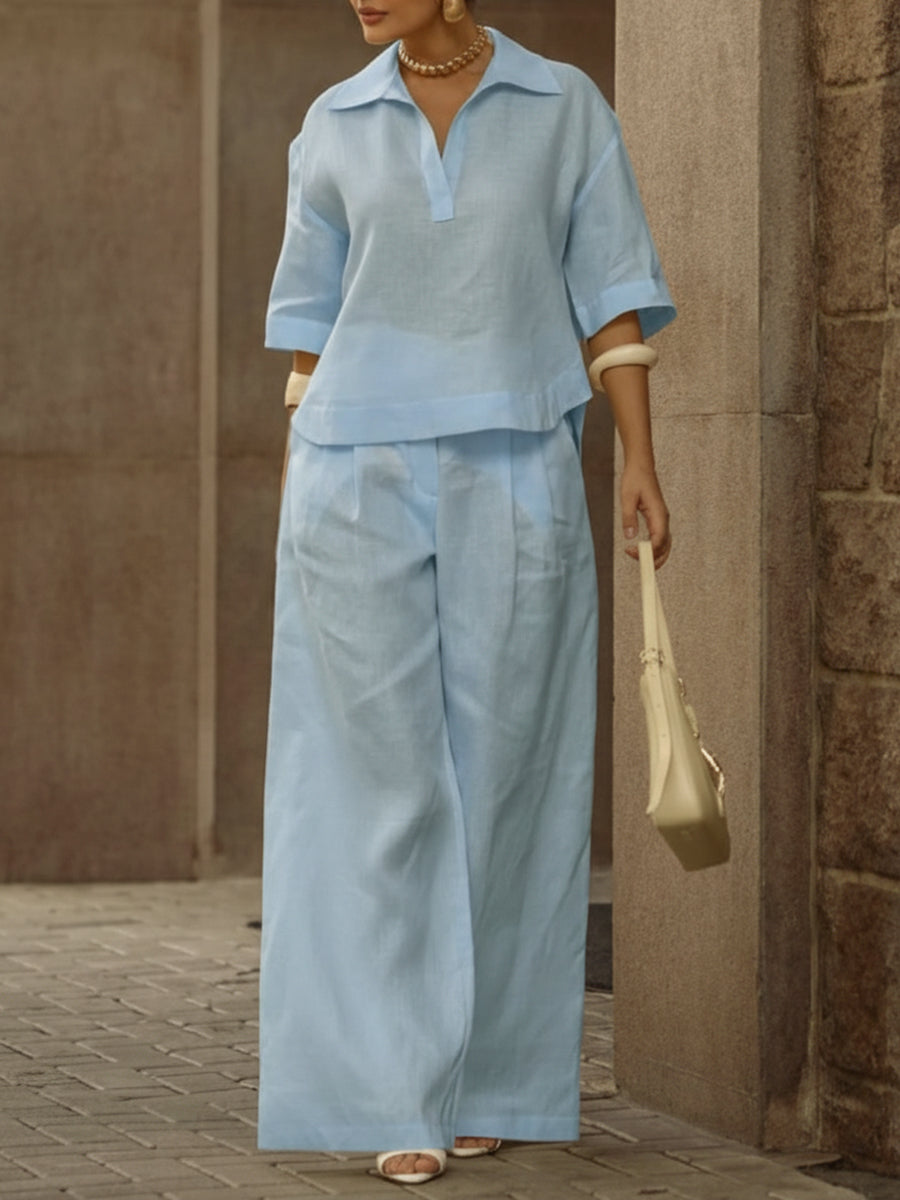 Soraya | Casual Two-Piece Set with Shirt and Trousers