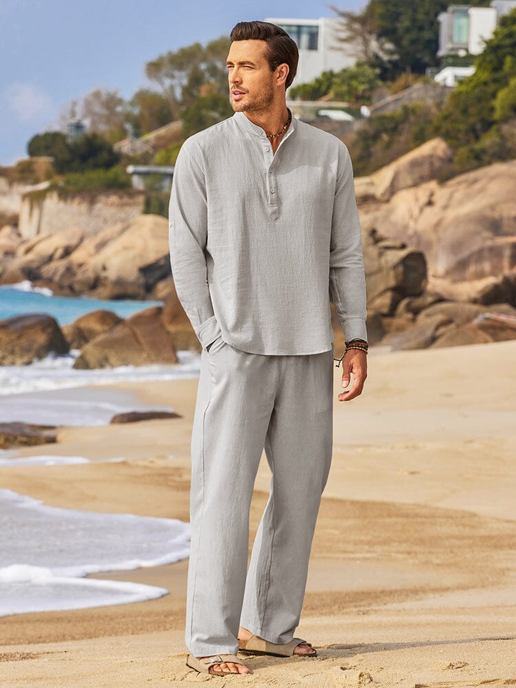 Laurent | Two-piece set with Henley shirt and pants