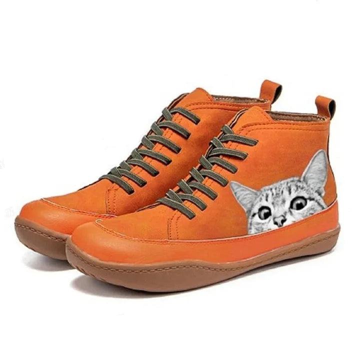 Unisex Shoes with Cat Print