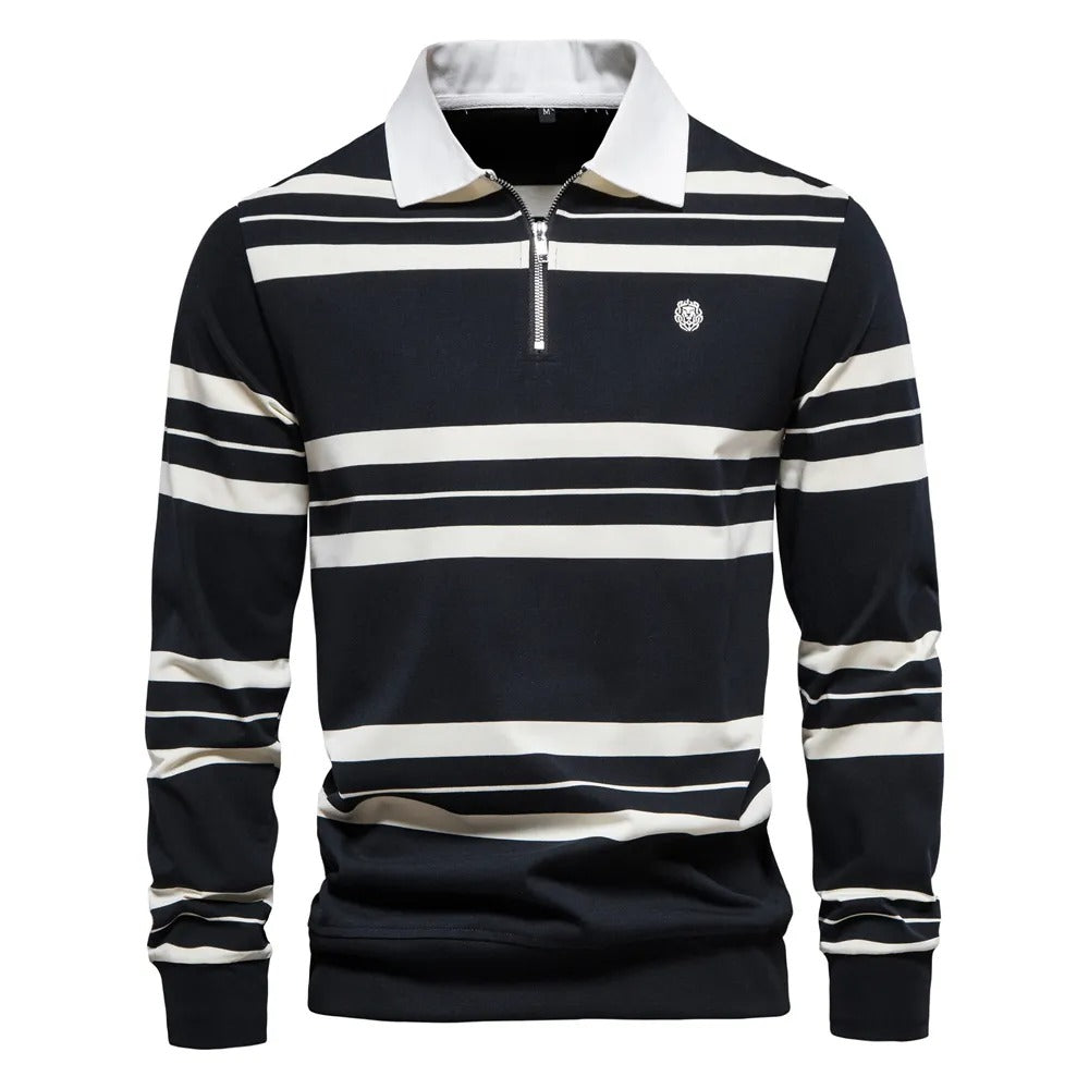 Finesso Men's Long-Sleeve Polo Shirt