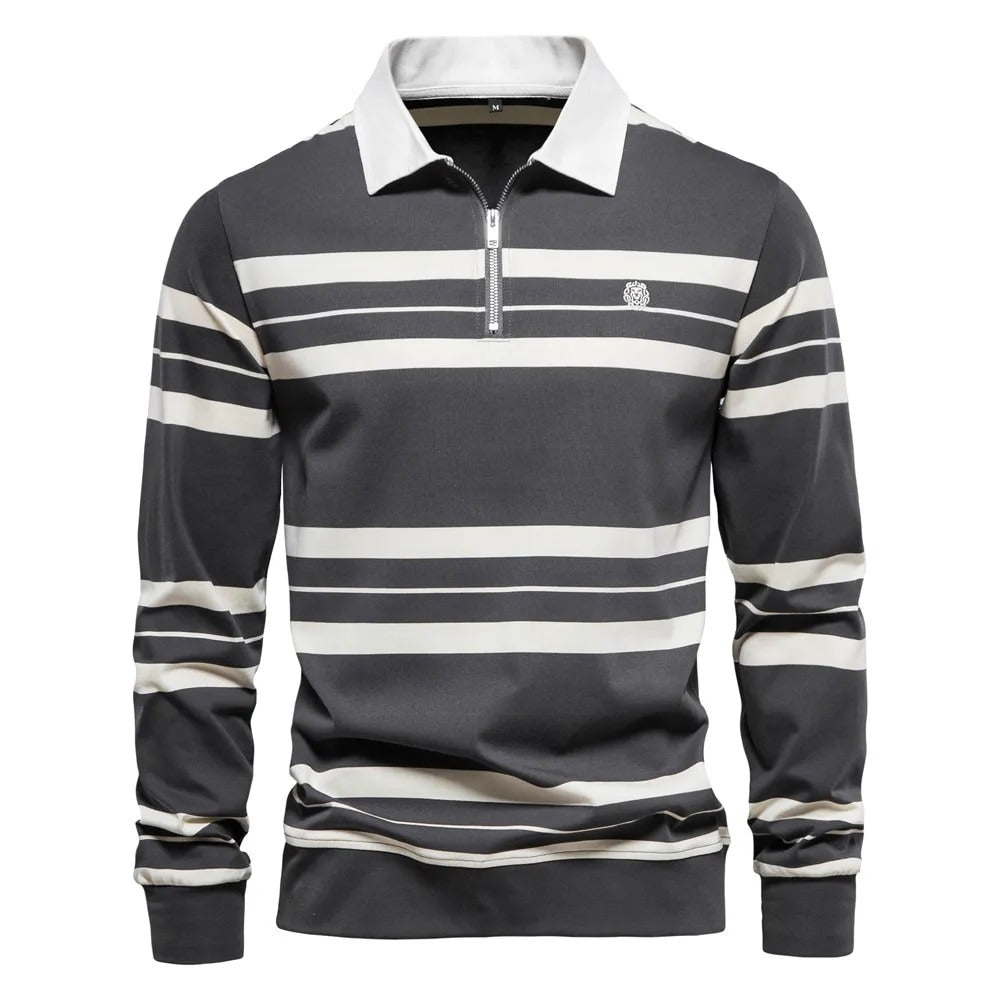 Finesso Men's Long-Sleeve Polo Shirt