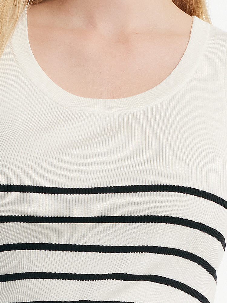 Striped Acetate and Cotton Tank Top