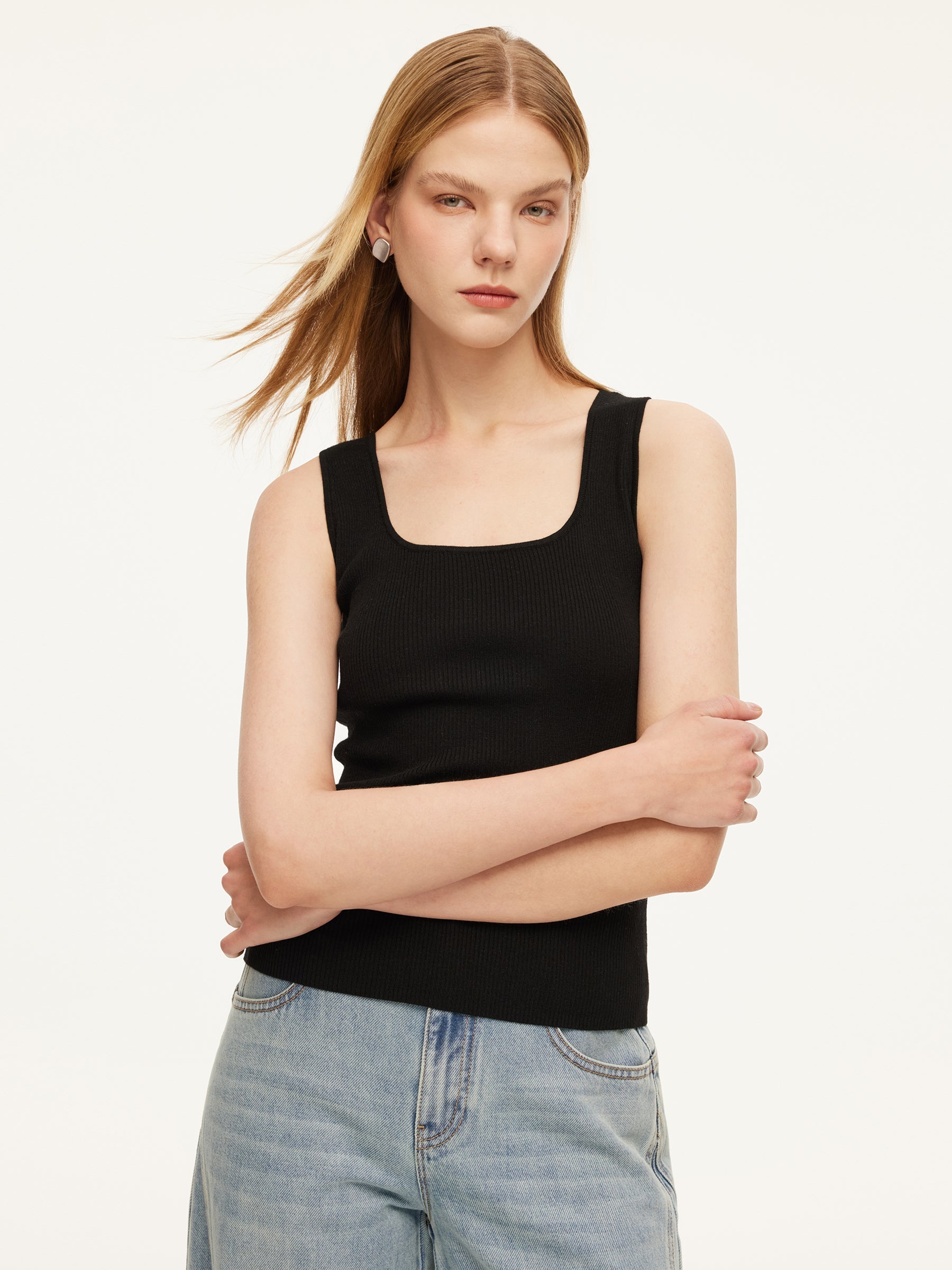 Women's Square Neck Strappy Top