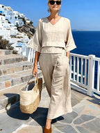 Elvira | Two-Piece Set with Top and Wide Trousers