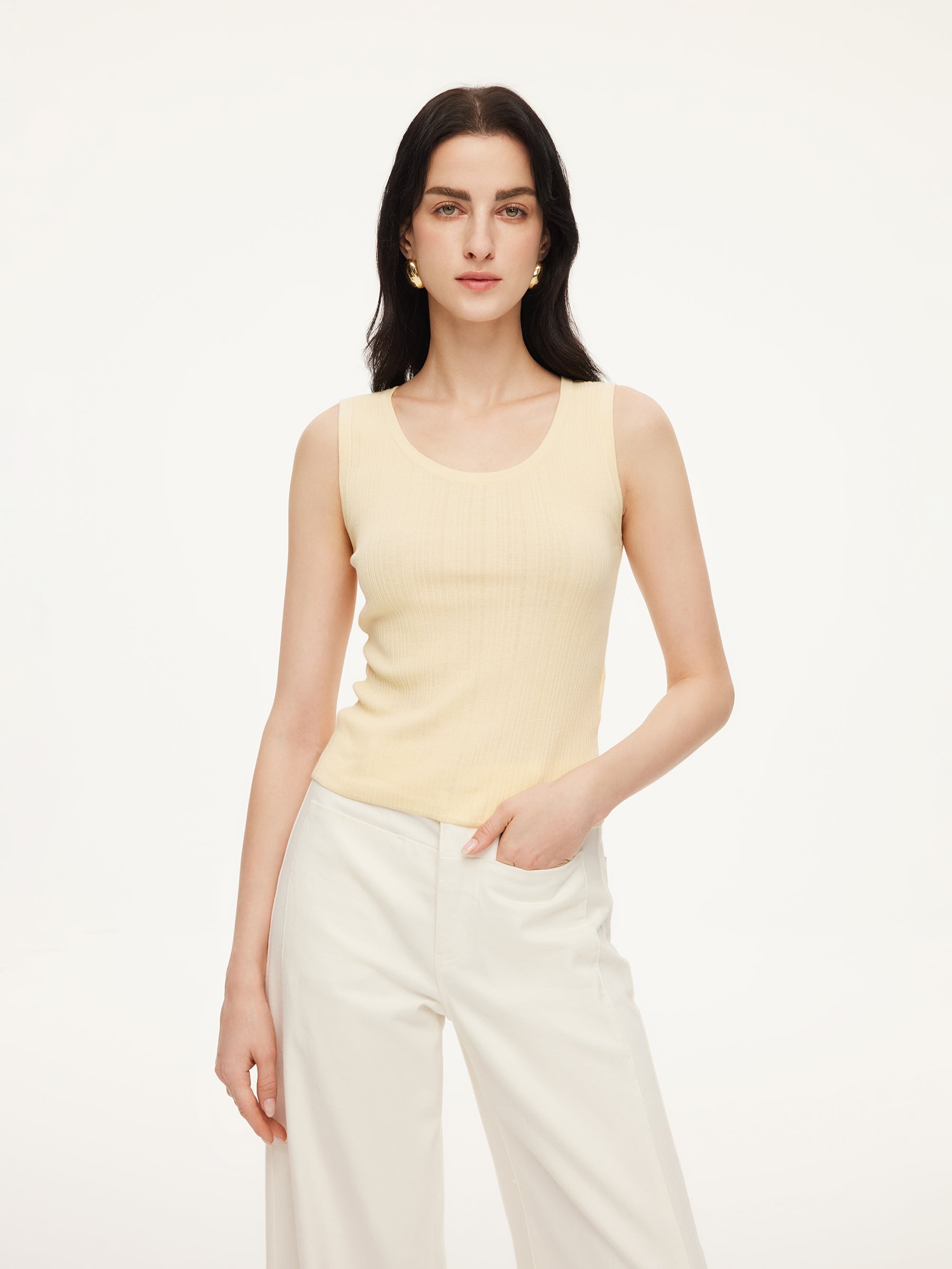 Cotton Women's Top with Mulberry Silk