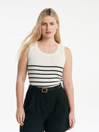 Striped Acetate and Cotton Tank Top
