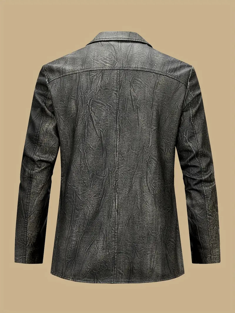 Julien – Leather Jacket with Locomotive Collar