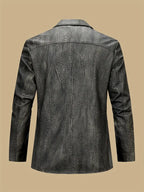 Julien – Leather Jacket with Locomotive Collar