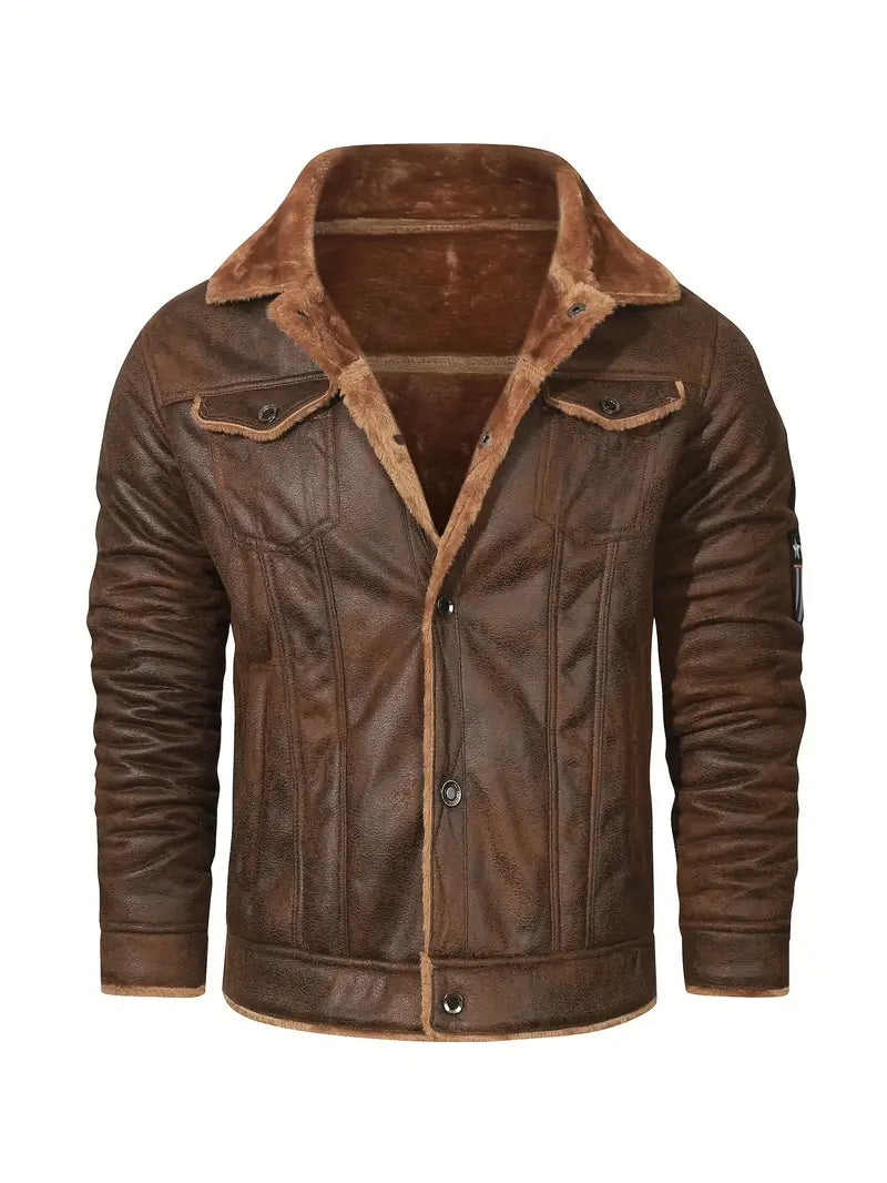 Frederik – Casual Polyester Jacket with Faux Fur Lining