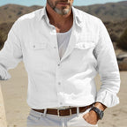 Isak | Cotton linen shirt with classic collar