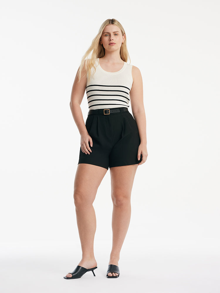 Striped Acetate and Cotton Tank Top