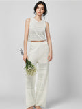 Cotton Top with Cut-Outs and Trousers - Two-Piece Set