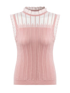 Women's Top with Ruffles Made from Tencel and Wool