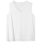 White V-neck camisole top made of acetate