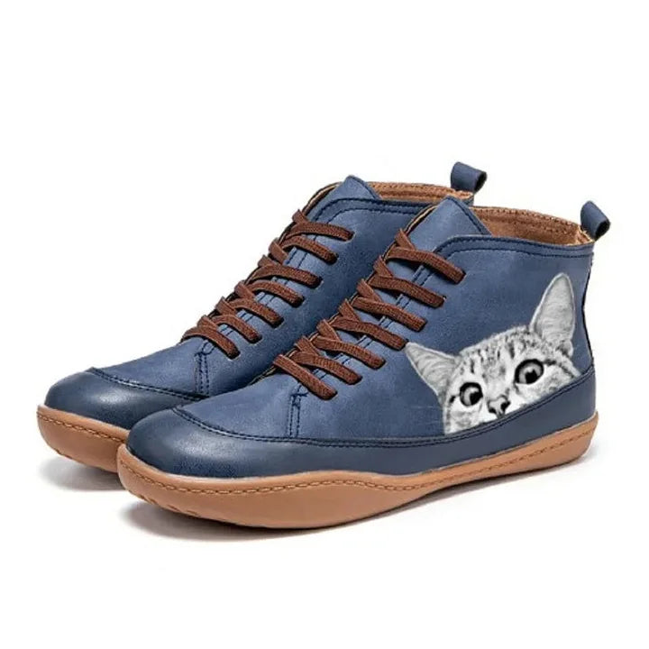 Unisex Shoes with Cat Print