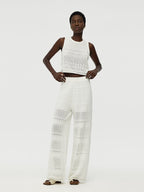 Cotton Top with Cut-Outs and Trousers - Two-Piece Set