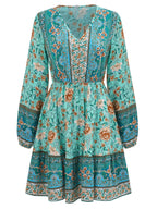 Long-sleeved Printed Dress