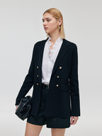Ladies' Sweater Blazer with Stretchable Collar