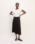 Mini Slip Skirt with Jacquard Belt | Black