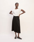 Mini Slip Skirt with Jacquard Belt | Black