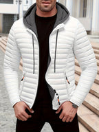 Dielmar - Quilted Hooded Jacket with Front Zip