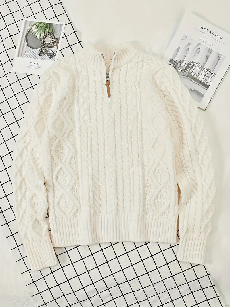 Rabada | Pullover with Half Zip and Stand-Up Collar