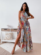 Backless Floral Dress