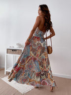 Backless Floral Dress
