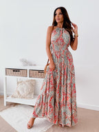 Backless Floral Dress