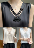 Calista | Silk V-neck sleeveless tank