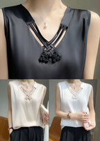 Calista | Silk V-neck sleeveless tank