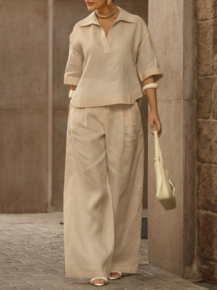 Soraya | Casual Two-Piece Set with Shirt and Trousers