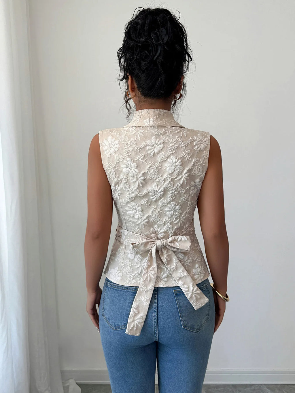 Karlie | Floral Ruffle Top Without Sleeves