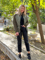 Women's Cardigan – Patchwork Design, Casual & Comfortable