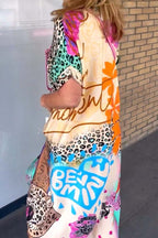 Phoebe - Casual Dress with Leopard Print and Short Sleeves