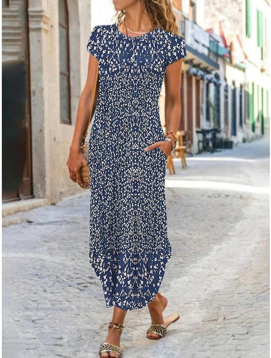 Royal Blue Floral Dress