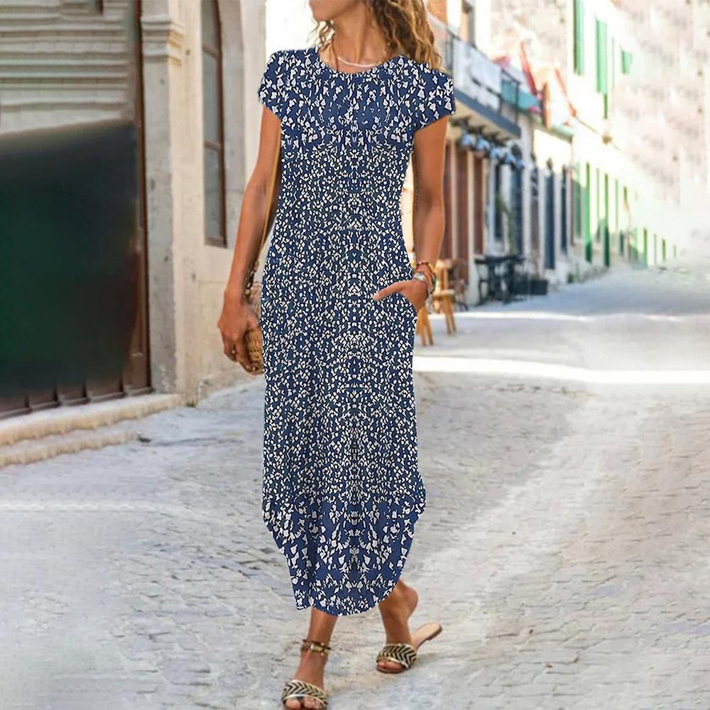 Royal Blue Floral Dress
