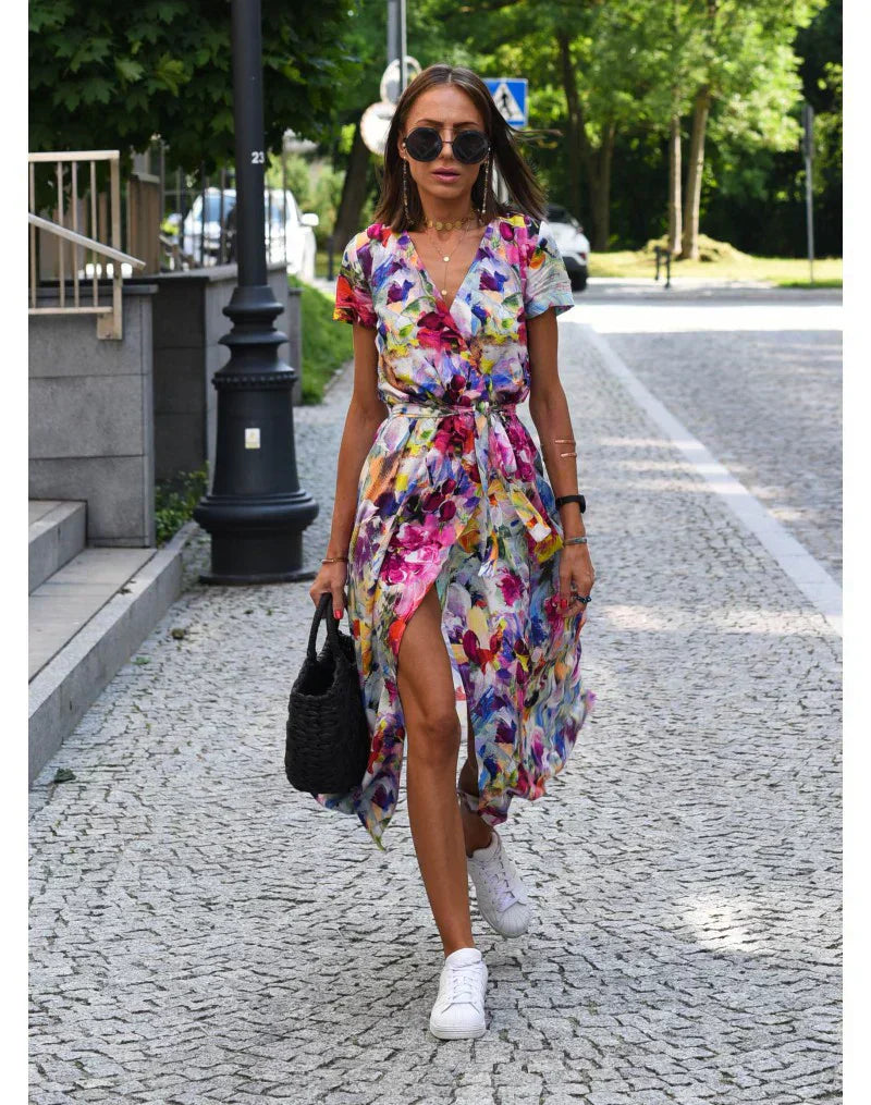 Eva™ - Stylish V-Neck Dress