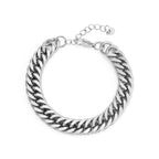 James | Platte 10 mm Cubaanse Schakelarmband in Zilver